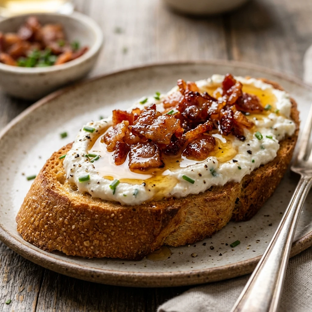 Easy Maple Bacon Goat Cheese Crostini