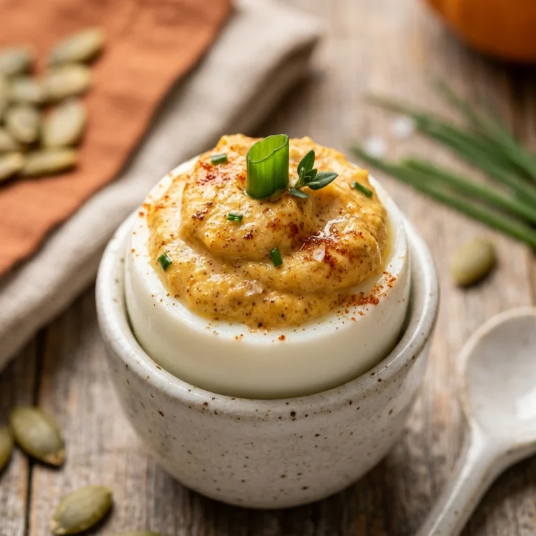 Easy Pumpkin Deviled Eggs