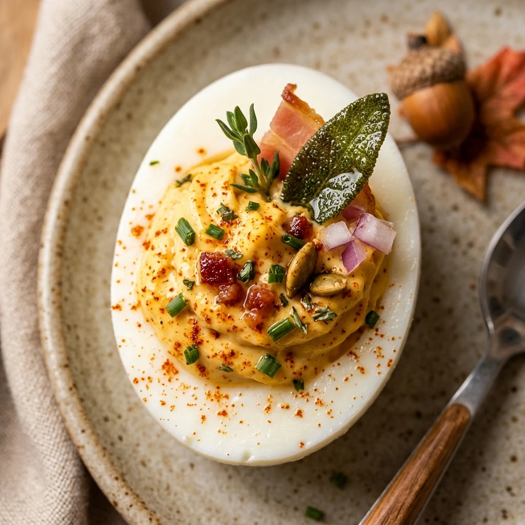 Fall-Themed Deviled Eggs
