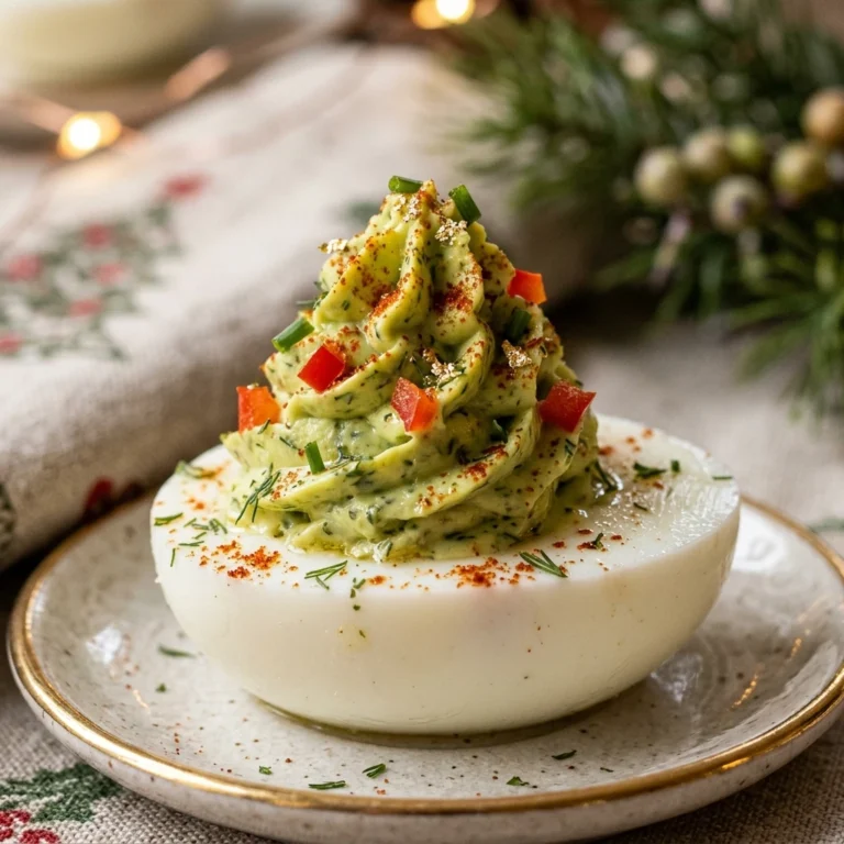 Festive Christmas Tree Deviled Eggs