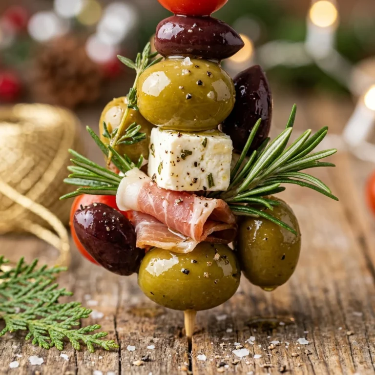 Festive Olive and Antipasto Christmas Tree Appetizer