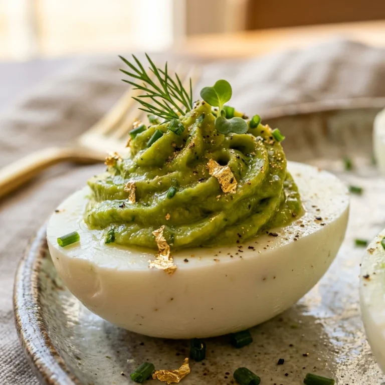Green and Gold Deviled Eggs