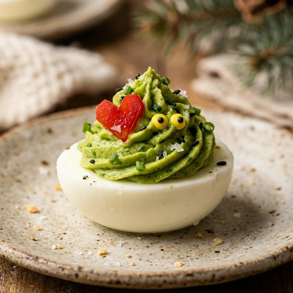 Grinch Themed Deviled Eggs