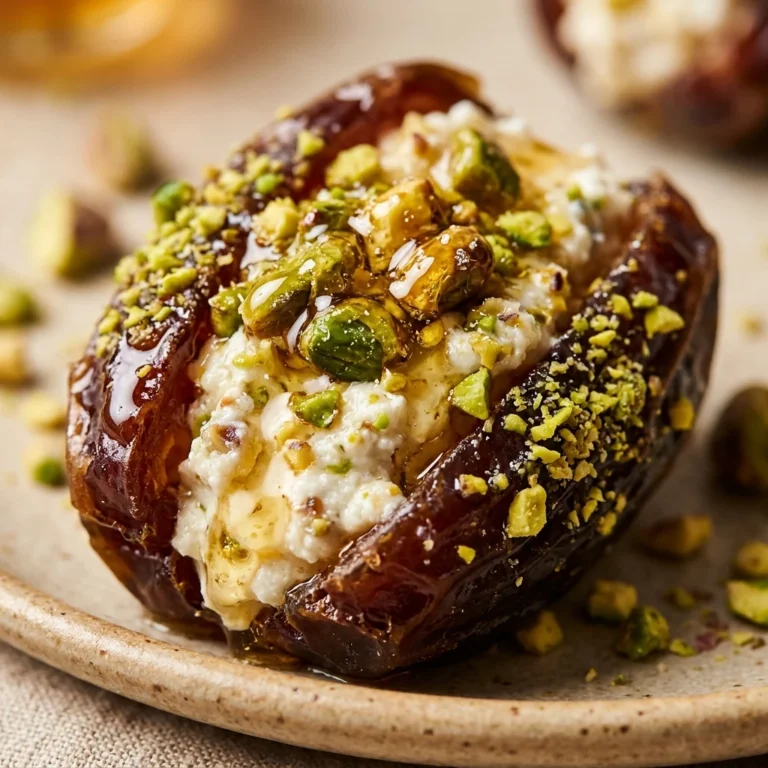 Honey Pistachio Ricotta Stuffed Dates