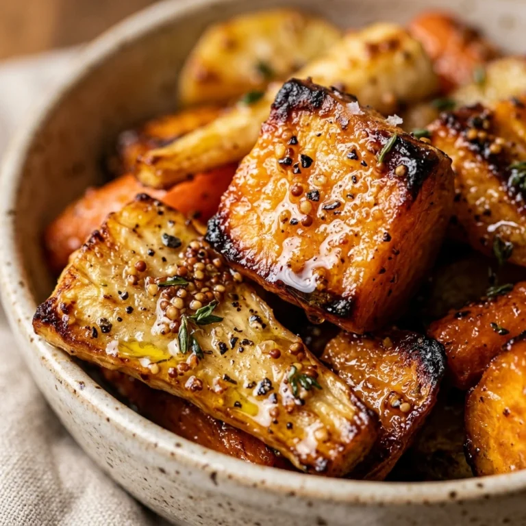 Maple Dijon Roasted Root Vegetables
