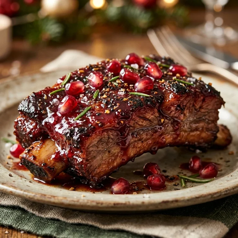 Pomegranate-Glazed Christmas Ribs